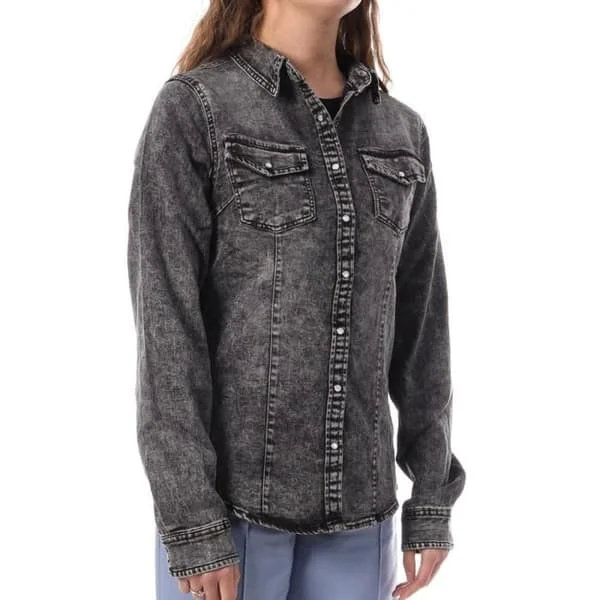 Svart Jeansskjorta Dam Monday Premium Bleach