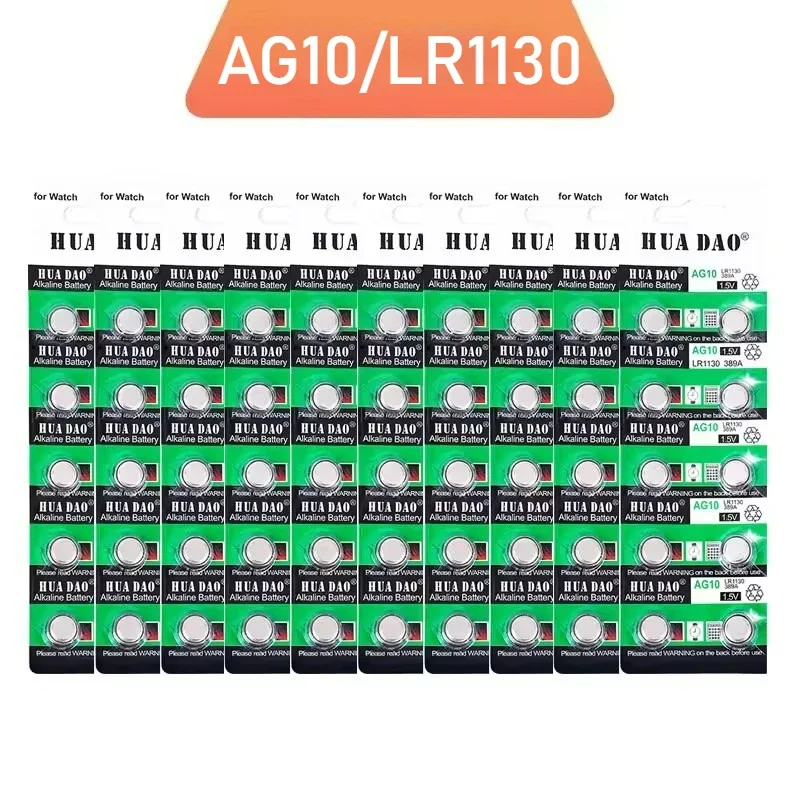 AliExpress - Piles bouton AG10 LR1130 LR54 1.5V, 2 à 100 pièces, alimentation longue durée pour montres, jouets, porte-clés, lumières LED, expédition 