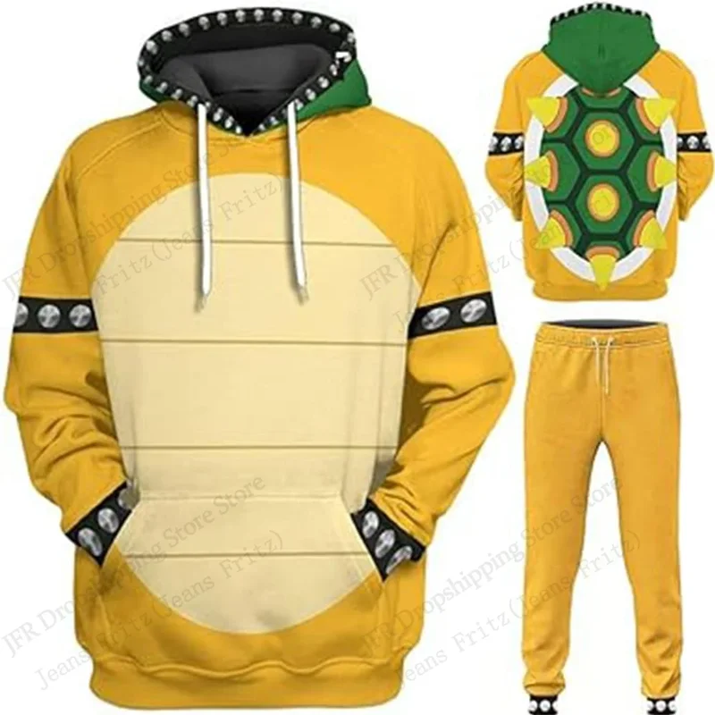 AliExpress - Herren-Sets Anime Cartoon Bowser 3D-Druck Sets Herren Damen Mode Hoodie+Hose 2-teilige Sets Cosplay Trainingsanzug Herrenbekleidung