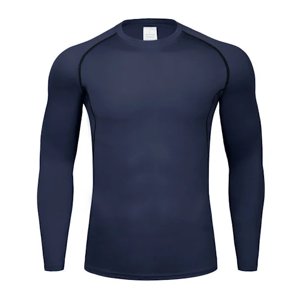 Termoundertøj til mænd, langærmet vest, sports compression suit, svedtransporterende træningstøj