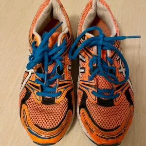Asics Womens Duomax TM GT-1000 Blue Orange Low Top Running Sneaker Shoe, stl 37