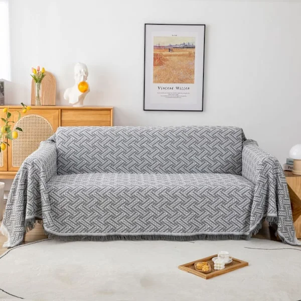 Sofa tæppe vendbart alsidigt sofa tæppe hyggeligt tæppe sengetæppe til sofa, lænestol og enkeltseng - 180 x 230 cm