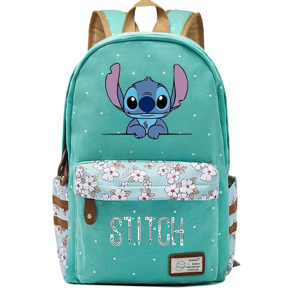 Lilo & Stitch Ryggsäckar för kvinnor och män - Skolväska för tonåringar - Canvas Laptop Ryggsäck med stor kapacitet - Ryggsäck