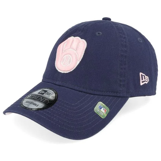 New Era - MLB Blå unconstructed Caps - Milwaukee Brewers MLB24 Mothers Day 9TWENTY Navy Dad Cap @ Hatstore
