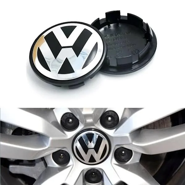 4-pack - Volkswagen VW Navkapslar / Fälgemblem - Bil Silver