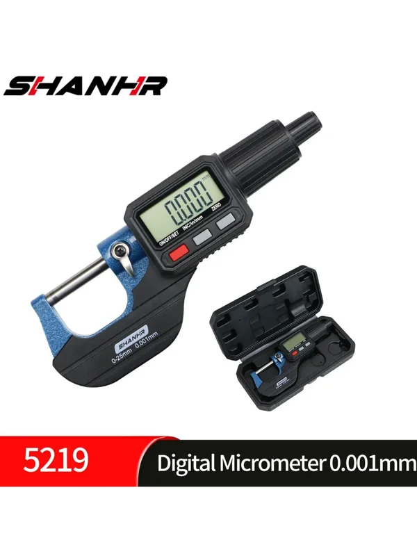 AliExpress - SHANHR Digitaler Mikrometer 0-25mm 0,001mm Präzisions-Elektronik-Mikrometer mit Hartmetall-Amboss Messwerkzeug