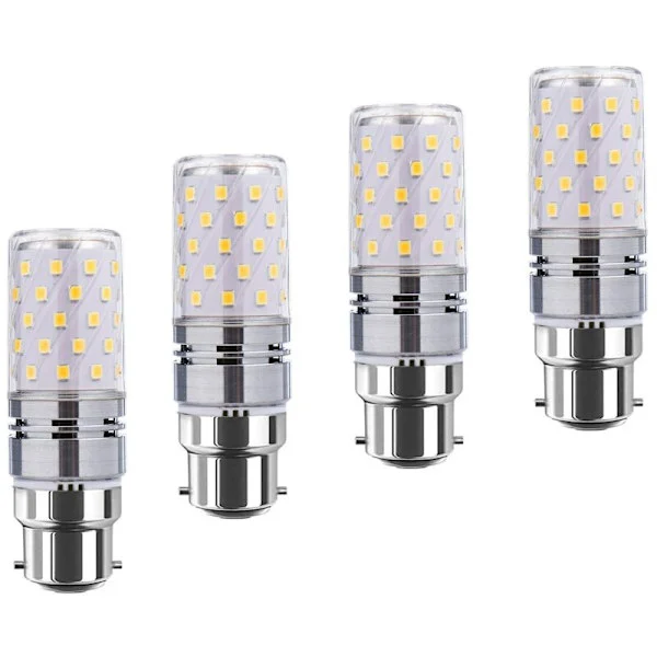 LED B22 Majslampor 12W, motsvarande 100W glödlampa, 1200lm, varmvit 3000K ljuskronlampor, dekorativ kandelaberfot B22, ej dimbar LED-lampa, Pa