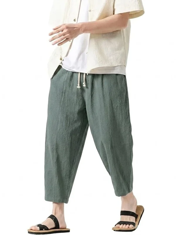 AliExpress - Pantalon en lin coréen pour homme, pantalon d'été pour homme, pantalon de sport ample, pantalon harem léger, streetwear, pantalon de 