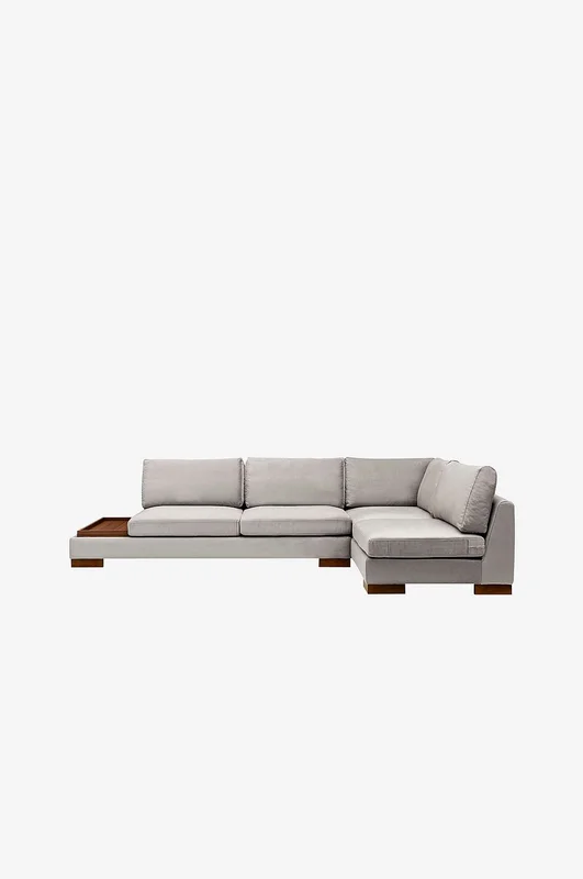 Homitis - Hjørnesofa Tulip Høyre Hjørne Med Puff - Mørk grå - Grå - Hjørnesofaer - Fra Homeroom