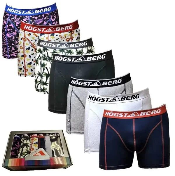 【NX】Högstaberg Boxershorts, Boxertrusser til mænd, Bomuldsundertøj - 7-pak flerfarvet