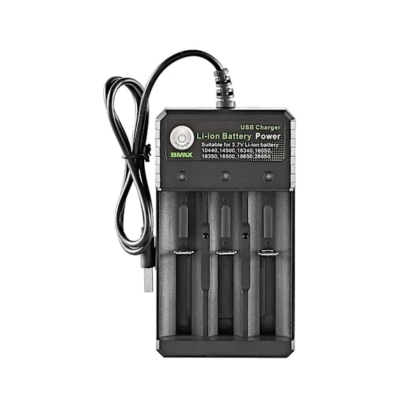 Hurtig opladning 3-bays 18650 Batterilader USB Smart Universal Genopladelig Batterilader til 3.7V Li-ion TR IMR 14500, 16340, 16650, 18350 osv. 