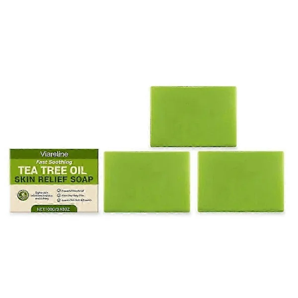 Tea Tree Soap Antifungal Antibacterial Treatment for Face and Body Acne, Athlete's Foot, Tinea, Folliculitis Ringworm Jock Itch