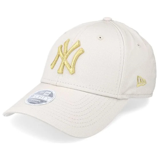 New Era - MLB Beige adjustable Caps - New York Yankees Womens Metallic Logo 9FORTY Stone Adjustable @ Hatstore