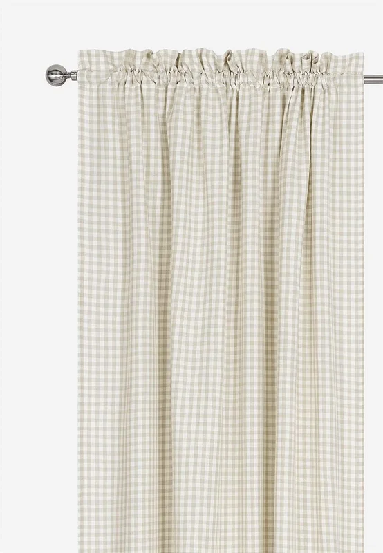 Cellbes of Sweden - Vävd, rutig gardinlängd 2-pack - beige / offwhite / rutig - - 120 x 165 cm