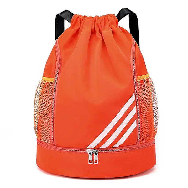 Waterproof Backpack with Zipper Sport Gym Bag with Shoe Compartment, Waterproof Zipper Backpack for Men Women Orange