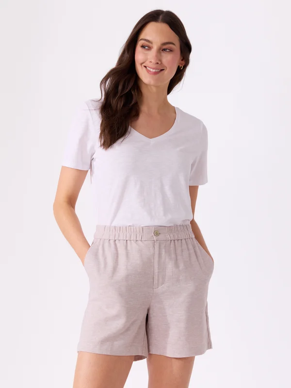 MATCH - Mary shorts - Va Vite - Str. 34 - Dame - Shorts - Beige - 55% lin, 45% viskose