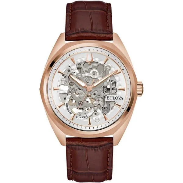 Klocka - Bulova - 97A175 - Brunt Läder - Automatisk - Analogisk