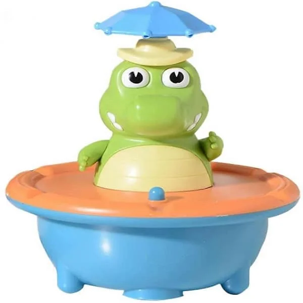 Baby Badekar Leker Elektrisk Vannspray Flytende Krokodille Barne Dusj Leker Sprinkler Badevenner Baby Badekar Leker 10x10x10cm (Uten Batteri)