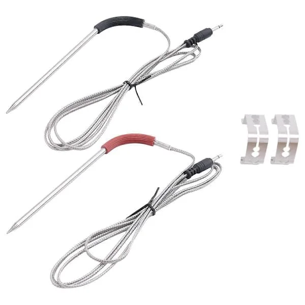 2-pack ersättningskötttermometer för Weber Grill och Smoker, temperaturprob med sondklämma tillbehör-FF-