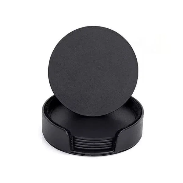 6-pack - Leather Coasters - Glass Coasters