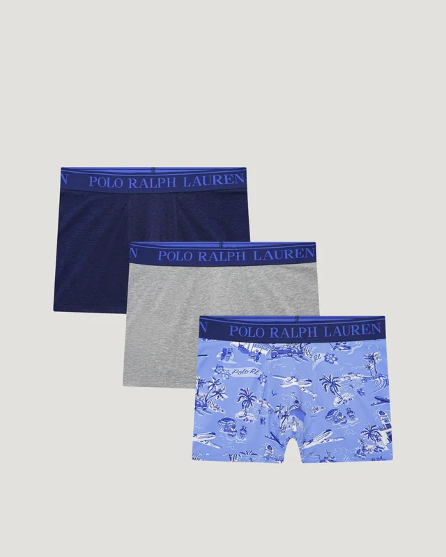 Polo Ralph Lauren COTTON STRETCH 3PK BOXER Blå Undertøy Gutt - Kids Brand Store