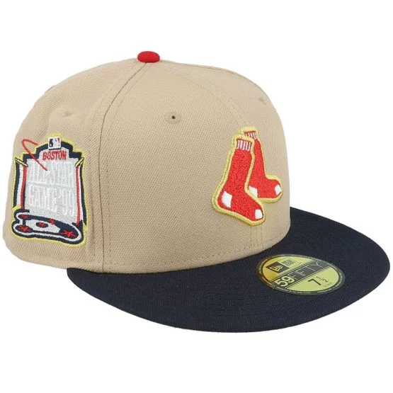New Era - MLB Beige fitted Lippis - Boston Red Sox Colossus 59FIFTY 99 All Star Game Camel/Navy Fitted @ Hatstore