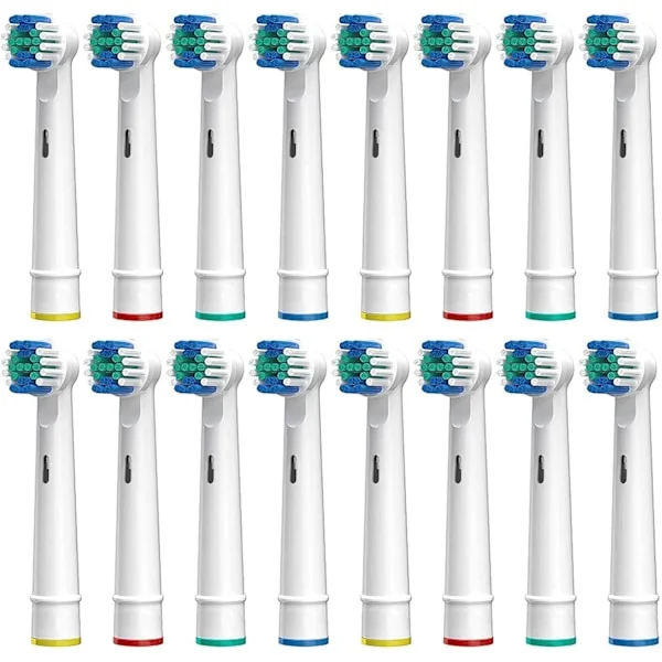 16-pak Erstatningsbørstehoveder til elektrisk tandbørste, kompatible med Oral B elektrisk tandbørste, bløde børstehår, hvid, 16 stykker