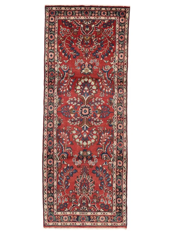 Hand Knotted Oriental Lillian Rug 85X225 Dark Red/Black