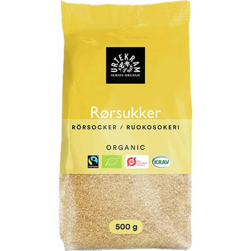 3 for 2 - Urtekram Rørsukker Fairtrade Ø 500 g, Helse & Madvarer, Sukker & Sødemidler, Sødemidler