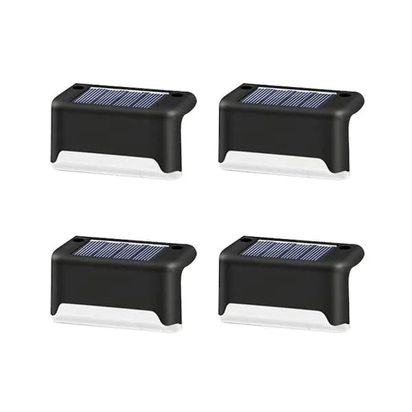 4 stk Utendørs Trappe Solcellelys Vanntett Hage Trinn Lampe Gjerde Sti Hage Patio Hage Dekor La