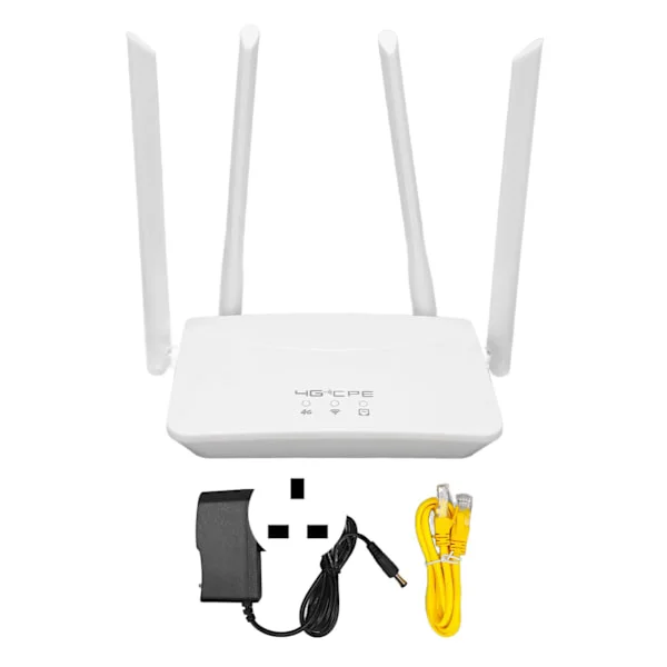 4G LTE Trådlös Router Professionell 300 Mbps Mobil WiFi Router med 4 Antenner för B1 3 5 40 för Asiatiskt Område 100‐240V UK-kontakt