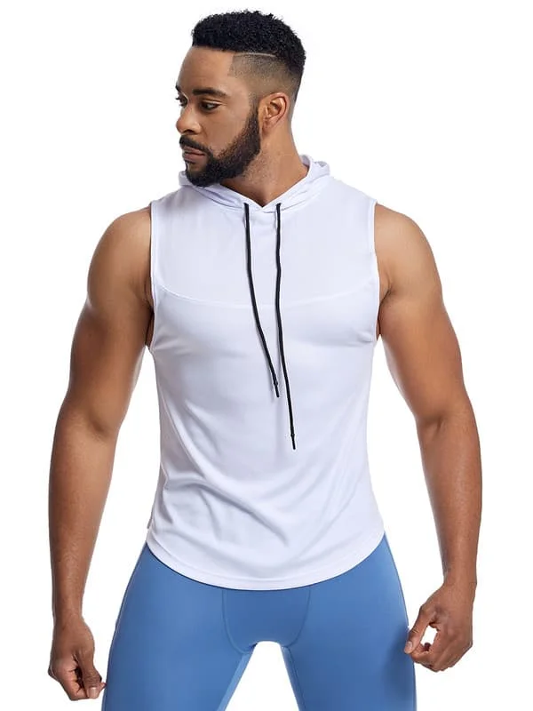 Mænds Trænings-Tanktop med Hætte og Ærmeløs Gym Hoodie