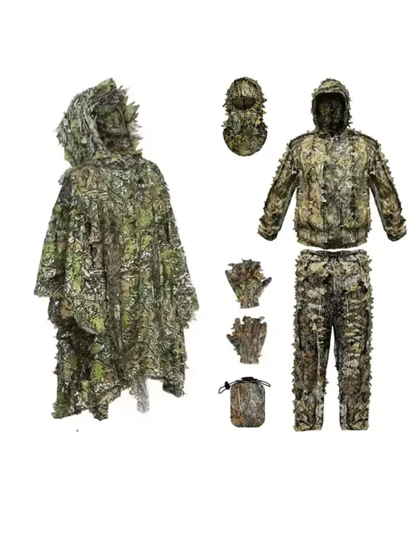 AliExpress - Tenue de camouflage Ghillie 3D feuillage bionique pour hommes, femmes et enfants – Vêtements de chasse, combinaison de tir CS, ensemble 