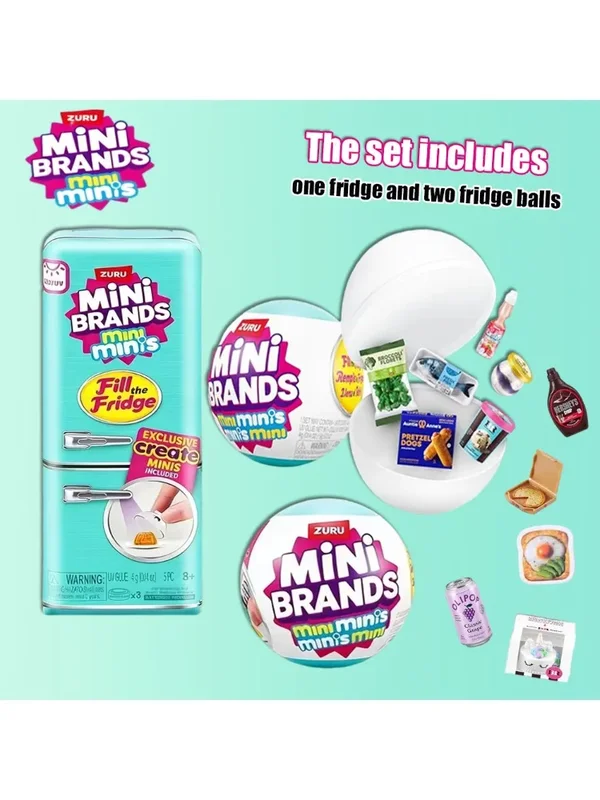 AliExpress - ZURU Original Fill The Fridge Mini Réfrigérateur Set Mini Brands Ball Series Boîte Mystère Blind Box Jouet Maison de Poupée Décoration 