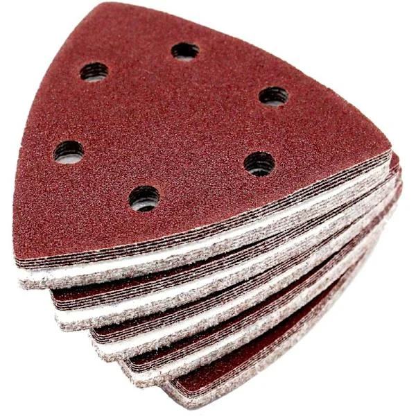 Delta Sanding Triangles 100 pcs 6 holes 93 x 93 x 93 mm grit 80 for delta sanders Sanding paper Sandpaper