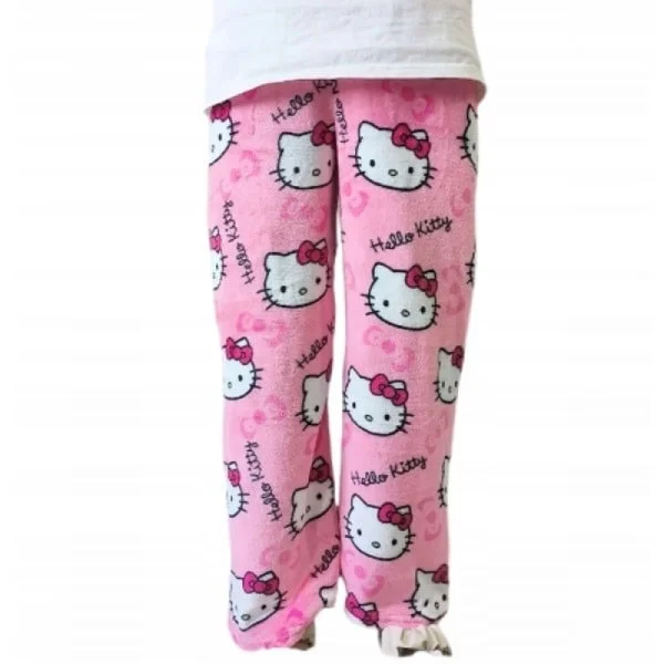 Cartoon HelloKitty Flannel Pyjama - Naisten pehmeät ja paksut lämpimät pyjama - Ruusunpunainen M