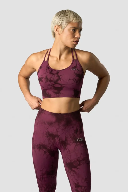 ICANIWILL - Define Seamless Tie Dye Sports Bra Burgundy - Dame - ICIW