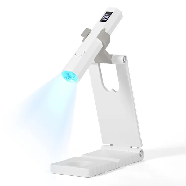 Håndfri UV-Neglelampe med Stativ: Flash Cure Lampe med 20s/60s Nedtællingsur LCD Neglelys til Gel Neglelak Rhinestone Dekoration DIY hvid