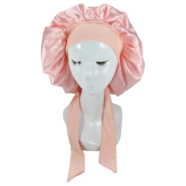 Silke Bonnet Naturligt Krøllet Hår Sovesatin Bonnet brun