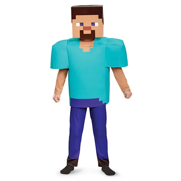 Steve Deluxe Minecraft Kostyme Halloween Kostyme Blå