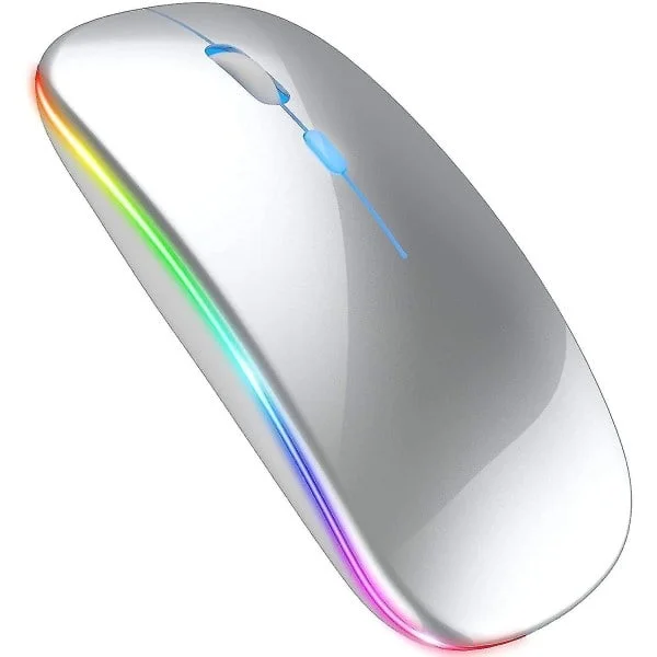 Bluetooth-mus för Ipad, trådlös mus för Macbook Air/mac/pc/laptop (silver)