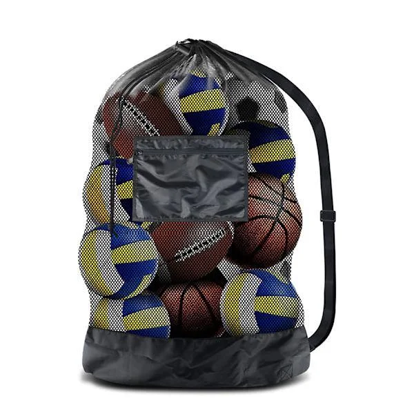 Extra Large Ball Net Big Ball Bag Net Ball Bag Football Net Bag for 10-15 Balls Multifunctional Sports Net Bag with Drawstring and Shoulder Strap