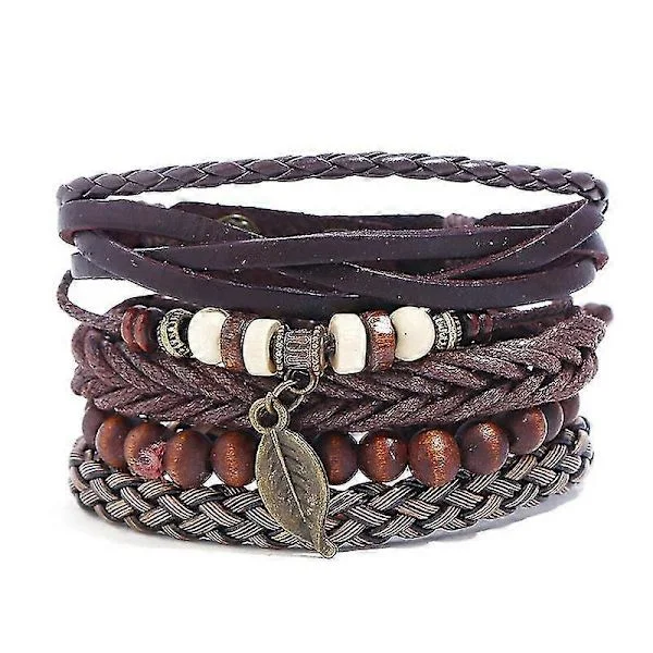 Enkelt retro-dragtarmbånd flettet okselæder punkarmbånd herre læderarmbånd armbåndstilbehør