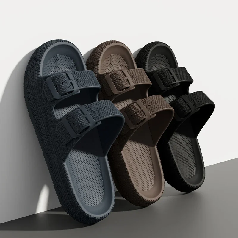 AliExpress - 2025 Neue Herren-Outdoor-Mode-Sandalen mit dicker Sohle – Rutschfeste Dusch- und Badeschlappen, leichte, bequeme Hausschuhe