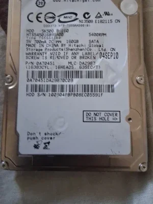 Hitachi 160GB 2.5" SATA hårddisk