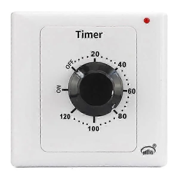 [LD]120 minutters timer-kontakt, AC 220V 15A Smart mekanisk nedtællingstimer-stikkontakt timer-kontakt 86 panel timer-kontrolknap