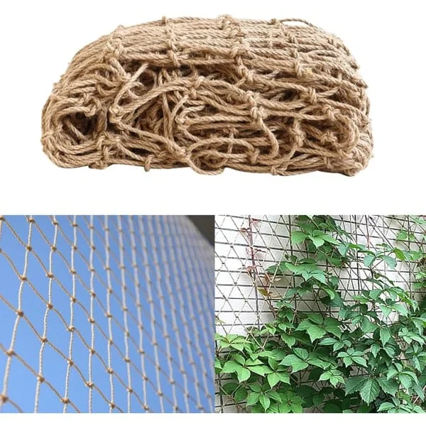 Plant Support Net, Compostable Natural Jute Garden Net for Climbing Plants, 2m*5m-FM-