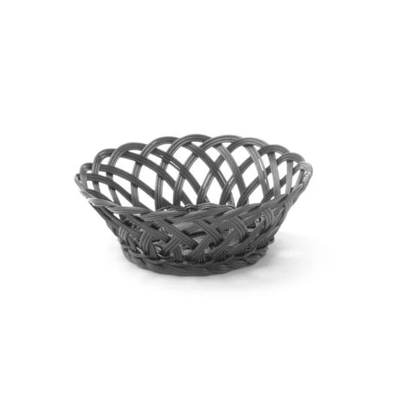 Flätade korgar rund Svart 200x200x(H)65 mm - Hendi