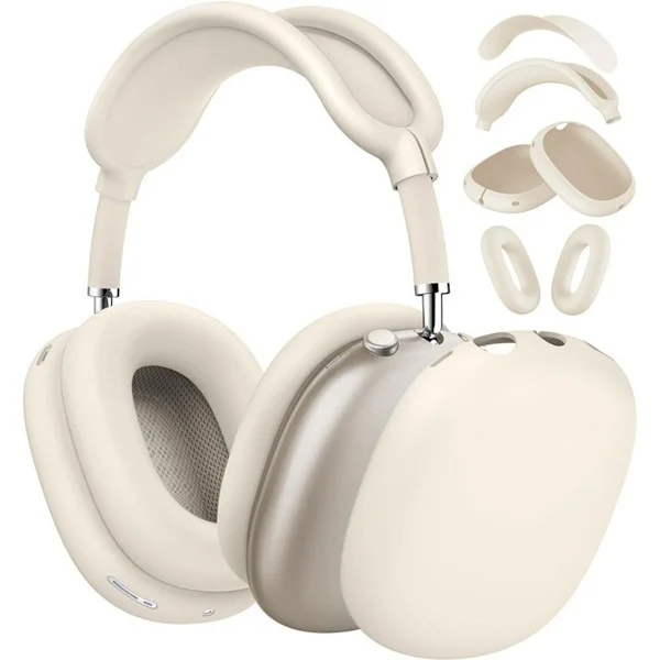 AirPods Max 2 silikonisuojakuori 4-osainen setti — pehmeä kosketus, naarmuuntumaton, pestävä suojakuori, yhteensopiva Apple AirPods Max 2 Starlight