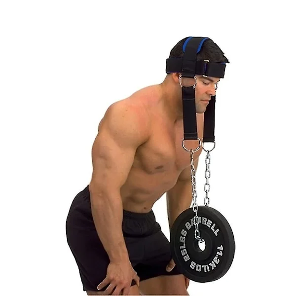 Huvudsele för styrketräning med kedja, justerbar nackträning, bälte, gym, fitness